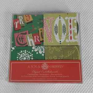 52pc Anna Griffin Mackenzie Chipboard Alphabet NEW Christmas 2007
